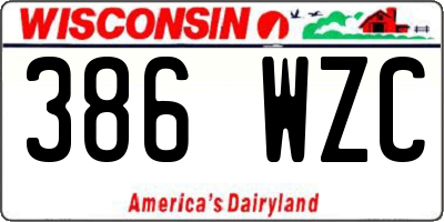 WI license plate 386WZC