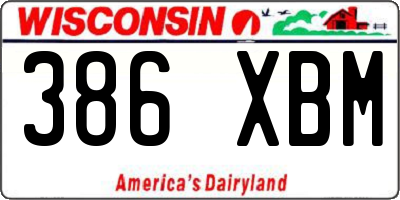 WI license plate 386XBM