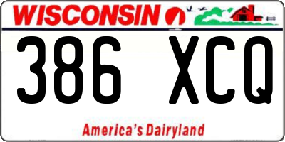 WI license plate 386XCQ