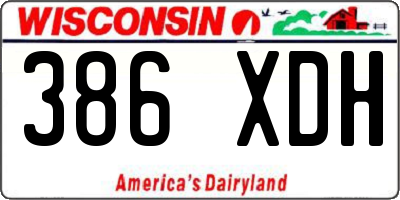 WI license plate 386XDH