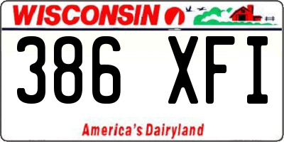 WI license plate 386XFI