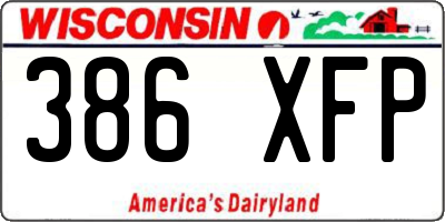 WI license plate 386XFP