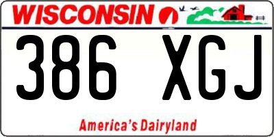 WI license plate 386XGJ