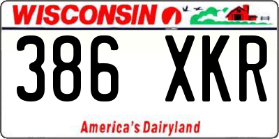 WI license plate 386XKR