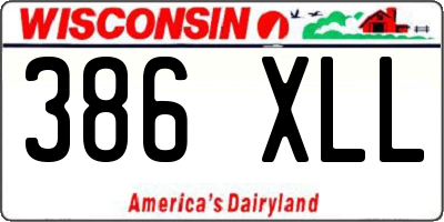 WI license plate 386XLL