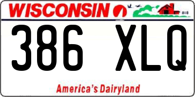WI license plate 386XLQ