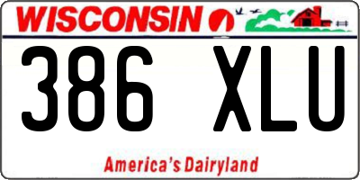 WI license plate 386XLU
