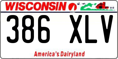 WI license plate 386XLV