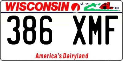 WI license plate 386XMF