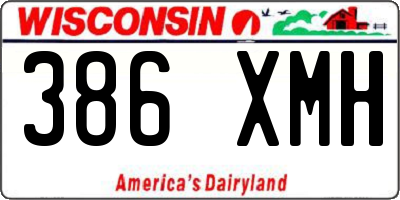 WI license plate 386XMH
