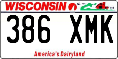 WI license plate 386XMK