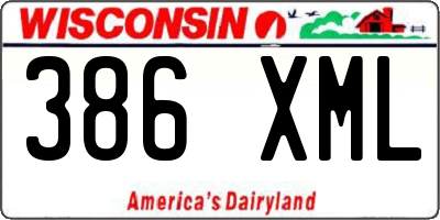 WI license plate 386XML
