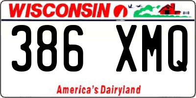 WI license plate 386XMQ