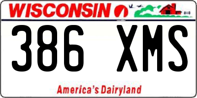 WI license plate 386XMS