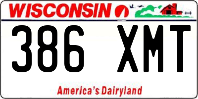 WI license plate 386XMT