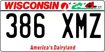 WI license plate 386XMZ