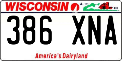 WI license plate 386XNA