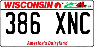 WI license plate 386XNC