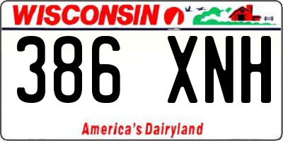 WI license plate 386XNH