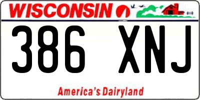 WI license plate 386XNJ