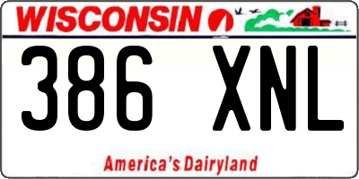 WI license plate 386XNL