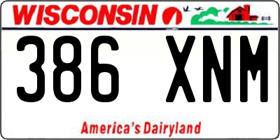 WI license plate 386XNM