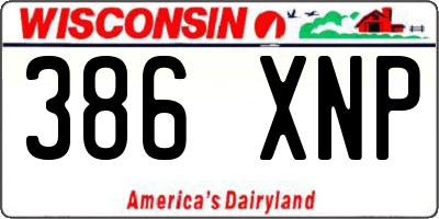 WI license plate 386XNP