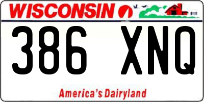 WI license plate 386XNQ