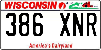 WI license plate 386XNR
