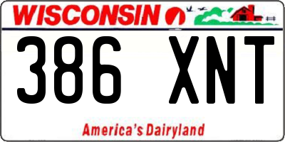WI license plate 386XNT
