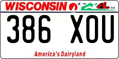 WI license plate 386XOU