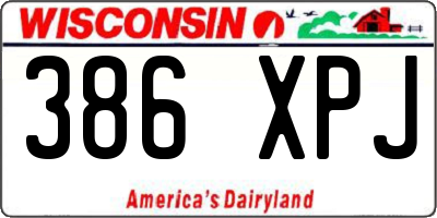 WI license plate 386XPJ