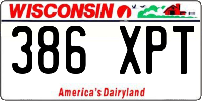WI license plate 386XPT