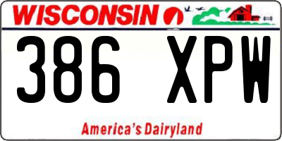 WI license plate 386XPW