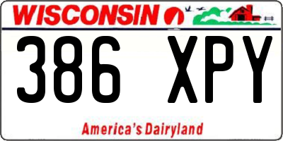WI license plate 386XPY