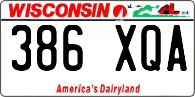 WI license plate 386XQA