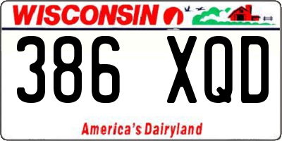 WI license plate 386XQD