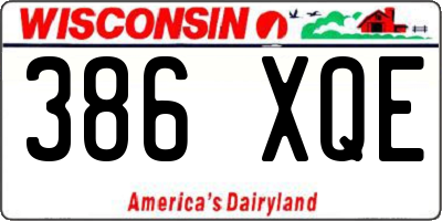 WI license plate 386XQE