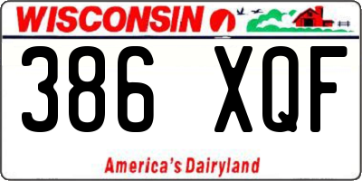 WI license plate 386XQF