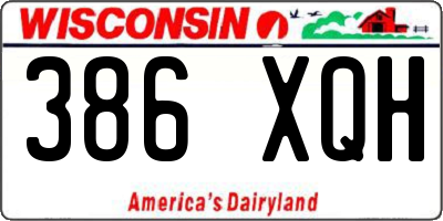 WI license plate 386XQH