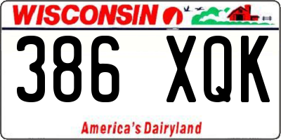 WI license plate 386XQK