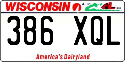 WI license plate 386XQL
