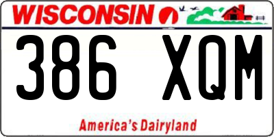 WI license plate 386XQM