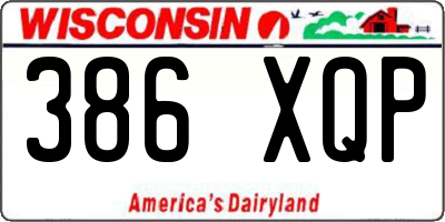 WI license plate 386XQP