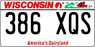 WI license plate 386XQS