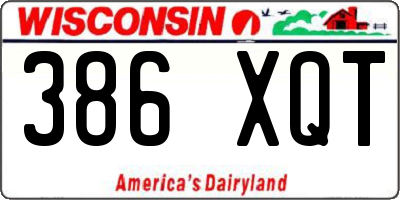 WI license plate 386XQT