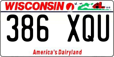 WI license plate 386XQU