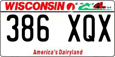 WI license plate 386XQX