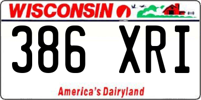 WI license plate 386XRI