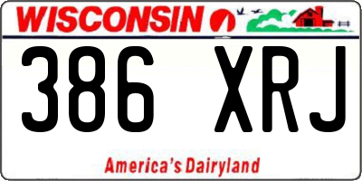 WI license plate 386XRJ